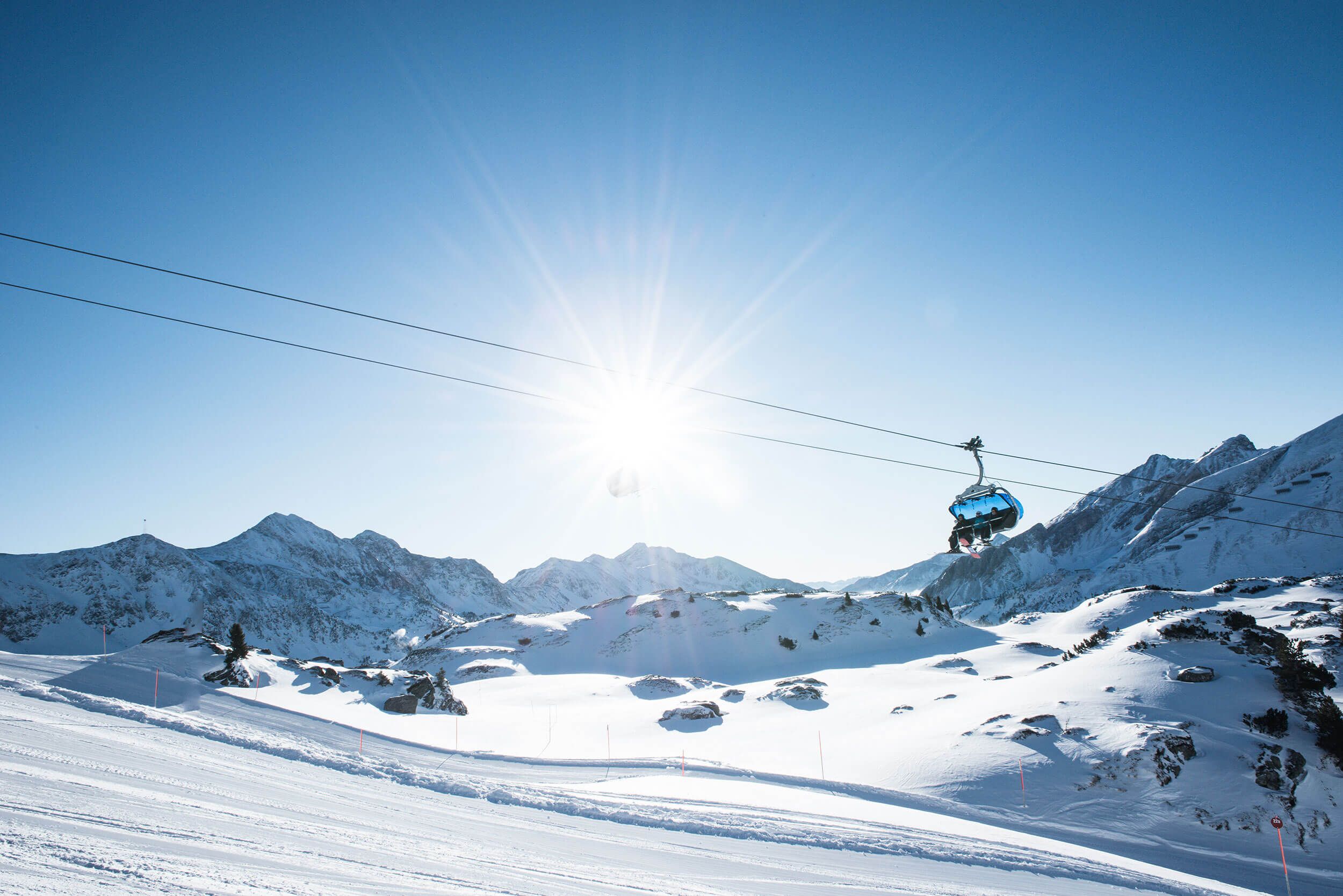 Landschaft Obertauern mit Bergbahnen